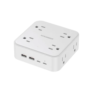 Power Strip, Flat Wall Plug Extension Cord for Home Office 8 AC Outlets 4 USB (2 USB C), 5 Ft Outlet Extender, Flat Plug(Wireless) Power Strip, Flat Wall Plug Extension Cord for Home Office 8 AC Outlets 4 USB (2 USB C), 5 Ft Outlet Extender, Flat Plug(Wireless)