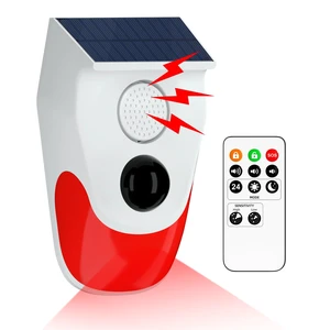 Solar Motion Sensor Alarm Outdoor,120dB Loud Noise Maker&Strobe Light Remote Control, IP65 Waterproof, 3 Work Modes Motion Detector for Deer/Bear Deterrent, Driveway, Home, Villa, Farm, Barn Solar Motion Sensor Alarm Outdoor,120dB Loud Noise Maker&Strobe Light Remote Control, IP65 Waterproof, 3 Work Modes Motion Detector for Deer/Bear Deterrent, Driveway, Home, Villa, Farm, Barn