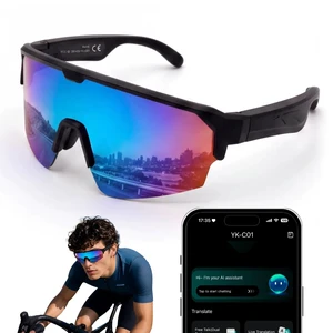 Smart Bluetooth Sunglasses, Polarized Sports Glasses with Speakers Open-Ear Audio, Hands-Free Calls, UV400 Protection, for Cycling Running Hiking Fishing Driving, Blue Smart Bluetooth Sunglasses, Polarized Sports Glasses with Speakers Open-Ear Audio, Hands-Free Calls, UV400 Protection, for Cycling Running Hiking Fishing Driving, Blue