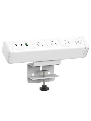 Desk Clamp Power Strip 3 Outlet 2 PD 20W USB-C Ports White 1 USB-A Ports,Desktop Edge Mount Outlet Spaced Surge Protector Fast Charging Station, 6.6 Ft Extension Cord for Office Home Desk Clamp Power Strip 3 Outlet 2 PD 20W USB-C Ports White 1 USB-A Ports,Desktop Edge Mount Outlet Spaced Surge Protector Fast Charging Station, 6.6 Ft Extension Cord for Office Home