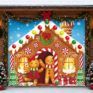 Christmas Garage Door Banner Decor, 7 x 8 ft, Gingerbread House Christmas Garage Door Banner Decor, 7 x 8 ft, Gingerbread House