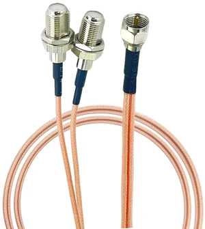 2-Way F Male to Dual Female RG6 Coax Splitter Cable, 50cm/19.68in Low Loss Weatherproof RG6 Coax Splitter, Enhanced Signal for TV Antenna, Satellite & Digital Receivers 2-Way F Male to Dual Female RG6 Coax Splitter Cable, 50cm/19.68in Low Loss Weatherproof RG6 Coax Splitter, Enhanced Signal for TV Antenna, Satellite & Digital Receivers