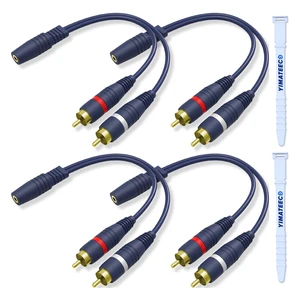 3.5mm to RCA Splitter, RCA Y Cable 3.5mm Female to 2 RCA Male Stereo Audio Cable AUX Adapter Connection for Subwoofer, Speaker, AMP, Turntable, Home Theater(3.5 mm Cinch Cables, 4Pcs) 3.5mm to RCA Splitter, RCA Y Cable 3.5mm Female to 2 RCA Male Stereo Audio Cable AUX Adapter Connection for Subwoofer, Speaker, AMP, Turntable, Home Theater(3.5 mm Cinch Cables, 4Pcs)