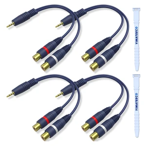 3.5mm to RCA Cable, Splitter Cables 1 Male to 2 Female y Adapter Splitter Cinch AV Cable for Subwoofer, Speaker, AMP, Turntable, Home Theater(3.5mm to RCA Audio Cable, 4Pack) 3.5mm to RCA Cable, Splitter Cables 1 Male to 2 Female y Adapter Splitter Cinch AV Cable for Subwoofer, Speaker, AMP, Turntable, Home Theater(3.5mm to RCA Audio Cable, 4Pack)