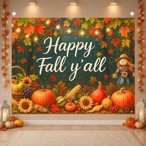 Happy Fall Backdrop Scarecrow Sunflower Harvest 8x6ft Fall Scarecrow Sunflowers Maple Leaves Pumpkins Thanksgiving Banner for Autumn Indoor Outdoor Party Decoration Photo Booth Happy Fall Backdrop Scarecrow Sunflower Harvest 8x6ft Fall Scarecrow Sunflowers Maple Leaves Pumpkins Thanksgiving Banner for Autumn Indoor Outdoor Party Decoration Photo Booth
