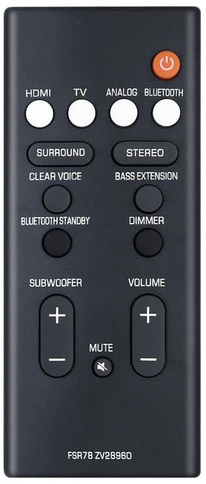 Soundbar Remote Control Replacement FSR78 ZV28960 for Yamaha Soundbar ATS-1070 YAS-106 YAS-207 YAS-107 YAS-108 YAS-207BL YAS-CU207 Home Audio Speaker Bluetooth (CR2032/CR2025 Battery) No Battery Soundbar Remote Control Replacement FSR78 ZV28960 for Yamaha Soundbar ATS-1070 YAS-106 YAS-207 YAS-107 YAS-108 YAS-207BL YAS-CU207 Home Audio Speaker Bluetooth (CR2032/CR2025 Battery) No Battery