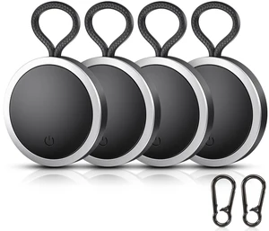 4-Pack Tracker Tags Item Finder for Apple Find My, MFi Certified, iOS Only Hooks Included, IP67 Waterproof Bluetooth Item Finders for Keys, Wallets, Luggage and Backpacks; 4-Pack in Black 4-Pack Tracker Tags Item Finder for Apple Find My, MFi Certified, iOS Only Hooks Included, IP67 Waterproof Bluetooth Item Finders for Keys, Wallets, Luggage and Backpacks; 4-Pack in Black