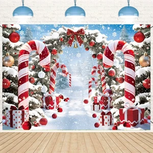Christmas Cane Candy Backdrop 10x8FT Winter Snow Scene Merry Christmas Photography Background Winter Holiday New Year Eve Party Decorations Photo Props Christmas Cane Candy Backdrop 10x8FT Winter Snow Scene Merry Christmas Photography Background Winter Holiday New Year Eve Party Decorations Photo Props