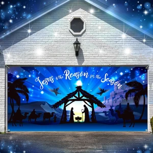 Christmas Garage Door Decorations Nativity Stable Garage Door Cover 6 x 13 ft Manger for Nativity Scene Banner Religious Jesus Background for Indoor Outdoor Decoration Christmas Garage Door Decorations Nativity Stable Garage Door Cover 6 x 13 ft Manger for Nativity Scene Banner Religious Jesus Background for Indoor Outdoor Decoration