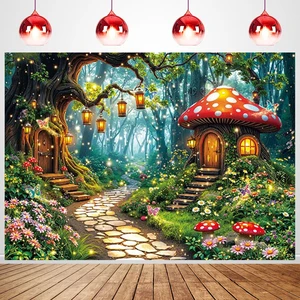 Enchanted Forest Backdrop Fairy Wonderland Garden Photoshoot Background Spring Fairy Tale Mushroom Birthday Party Decorations Banner Photo Prop (10x8FT(120x96 inch)) Enchanted Forest Backdrop Fairy Wonderland Garden Photoshoot Background Spring Fairy Tale Mushroom Birthday Party Decorations Banner Photo Prop (10x8FT(120x96 inch))