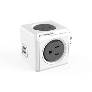 PowerCube Original USB; 4 Outlets Surge Protector 2 USBs Cubic Multi Socket Extender Power Tab Space Saving Compact No Blockage Dorm Home Office125V 15A 1875W Max Grey PowerCube Original USB; 4 Outlets Surge Protector 2 USBs Cubic Multi Socket Extender Power Tab Space Saving Compact No Blockage Dorm Home Office125V 15A 1875W Max Grey