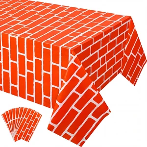 8 Pcs 54x108 Inch Stone Wall Backdrop Brick Tablecloth Plastic Bricks Table Covers Stone Wallpaper Removable Wall Scene Setter Background for Medieval Castle Holiday Party Decor(Red Brick) 8 Pcs 54x108 Inch Stone Wall Backdrop Brick Tablecloth Plastic Bricks Table Covers Stone Wallpaper Removable Wall Scene Setter Background for Medieval Castle Holiday Party Decor(Red Brick)