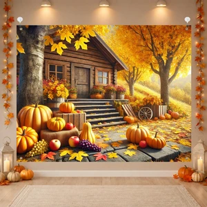 Fall Backdrop Autumn House Path Scene Decorations 8x6ft Fall House Path Pumpkins Grapes Colorful Leaves Hay Bales Thanksgiving Banner for Autumn Outdoor Party Decoration Photo Booth Fall Backdrop Autumn House Path Scene Decorations 8x6ft Fall House Path Pumpkins Grapes Colorful Leaves Hay Bales Thanksgiving Banner for Autumn Outdoor Party Decoration Photo Booth