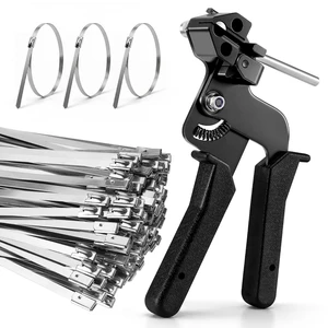 Cable Tie Gun Kit with 120PCS 11.8 Inch Stainless Steel Zip Ties Heavy Duty Self-Locking Metal Zip Tie Tool for Fence, Chicken Coop, Exhaust Pipe, Outdoor Cable Tie Gun Kit with 120PCS 11.8 Inch Stainless Steel Zip Ties Heavy Duty Self-Locking Metal Zip Tie Tool for Fence, Chicken Coop, Exhaust Pipe, Outdoor