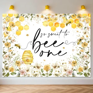 So Sweet to Bee One Backdrop Bee Birthday Party Decorations 7x5ft Cotton, Bee Birthday Backdrop, 1st Birthday Backdrop for Kids, Sweet One Theme Birthday Photoshoot Background So Sweet to Bee One Backdrop Bee Birthday Party Decorations 7x5ft Cotton, Bee Birthday Backdrop, 1st Birthday Backdrop for Kids, Sweet One Theme Birthday Photoshoot Background