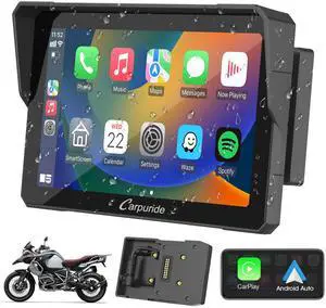 W702B Motorcycle Carplay Screen for BMW R1200GS R1250GS S1000XR Motorcycle, 7 inch Waterproof Touchscreen, Portable Carplay/Android Auto GPS Navigation for Motorbike, Dual Bluetooth W702B Motorcycle Carplay Screen for BMW R1200GS R1250GS S1000XR Motorcycle, 7 inch Waterproof Touchscreen, Portable Carplay/Android Auto GPS Navigation for Motorbike, Dual Bluetooth