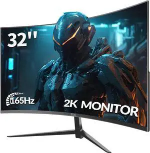 32 Inch Curved Monitor,1440p VA Screen 165Hz, 1500R Curved Gming Monitor,Computer Monitor 1ms,FreeSync & G-Sync, HDR10, 120% sRGB Coverage, DP/HDMI, PC Monitor VESA Mount Compatible 32 Inch Curved Monitor,1440p VA Screen 165Hz, 1500R Curved Gming Monitor,Computer Monitor 1ms,FreeSync & G-Sync, HDR10, 120% sRGB Coverage, DP/HDMI, PC Monitor VESA Mount Compatible
