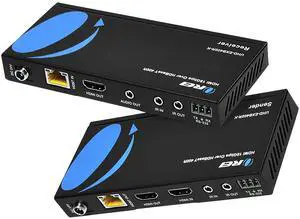 4K HDMI over Ethernet Extender Balun - HDBaseT UltraHD 4K @ 60Hz 4:4:4 CAT5e/6/7 Cable with HDR, CEC & IR Control, RS-232 Up to 400 Ft Loop Out POC Audio Out (UHD-EXB400R-K) 4K HDMI over Ethernet Extender Balun - HDBaseT UltraHD 4K @ 60Hz 4:4:4 CAT5e/6/7 Cable with HDR, CEC & IR Control, RS-232 Up to 400 Ft Loop Out POC Audio Out (UHD-EXB400R-K)