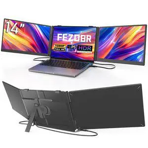 Laptop Screen Extender, 14" Ultra-Slim Triple Portable Monitor, 1080P FHD IPS Display, USB-C/HDMI Plug & Play, Monitor Extender for 13-17.3" Laptops, Mac/Windows/Chrome Laptop Screen Extender, 14" Ultra-Slim Triple Portable Monitor, 1080P FHD IPS Display, USB-C/HDMI Plug & Play, Monitor Extender for 13-17.3" Laptops, Mac/Windows/Chrome