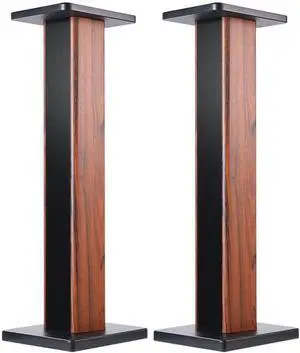 Wood Grain Speaker Stands 36 Inch Universal Floor Speaker Stand Pair Heavy Duty Hollowed Stands for Home Theater Speakers with Sand Filling Tuning Function - Pair Wood Grain Speaker Stands 36 Inch Universal Floor Speaker Stand Pair Heavy Duty Hollowed Stands for Home Theater Speakers with Sand Filling Tuning Function - Pair