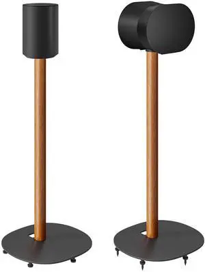 Speaker Stands Pair for SONOS Era 100 and Era 300,11LBS Capacity,30.6" Fixed Height Floor Stand with Cable Management,Large Base with Two Feet Avaliable,Wooden Speaker Mount,Black Speaker Stands Pair for SONOS Era 100 and Era 300,11LBS Capacity,30.6" Fixed Height Floor Stand with Cable Management,Large Base with Two Feet Avaliable,Wooden Speaker Mount,Black