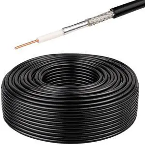 RG58 Coaxial Cable - 50 Ohm Shielded Cable for RF Communication, Ham Radio, and Antenna Applications 200FT RG58 Coaxial Cable - 50 Ohm Shielded Cable for RF Communication, Ham Radio, and Antenna Applications 200FT