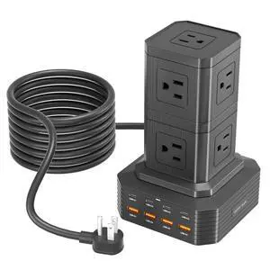 Charging Station (100W), 17-in-1 USB C Power Strip with Surge Protection, 6.6Ft Extension Cord, 4 USB C and 4 USB A Ports, 9 AC Outlets for Home Office Dorm Room Charging Station (100W), 17-in-1 USB C Power Strip with Surge Protection, 6.6Ft Extension Cord, 4 USB C and 4 USB A Ports, 9 AC Outlets for Home Office Dorm Room