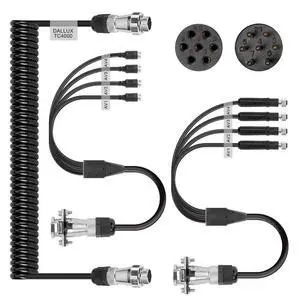 Heavy Duty Vehicle Coil Trailer Cable with 4 Channel 4 PIN AV Connector Disconnect Kit for Truck Caravan Motor Home Backup Security Camera Monitor System Heavy Duty Vehicle Coil Trailer Cable with 4 Channel 4 PIN AV Connector Disconnect Kit for Truck Caravan Motor Home Backup Security Camera Monitor System