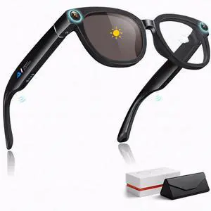 AI Smart Glasses with Camera, 13MP Camera Sunglasses with Photochromic Lens, AI Real Time Translation & Object Recognition, Voice Control Music & Calls Bluetooth Glasses for Men Women AI Smart Glasses with Camera, 13MP Camera Sunglasses with Photochromic Lens, AI Real Time Translation & Object Recognition, Voice Control Music & Calls Bluetooth Glasses for Men Women