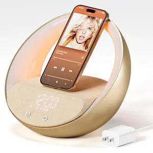 Bluetooth Speaker, 15W Fast Wireless Charging for Bedroom, Adjustable LED Night Light, 10W Portable Wireless Audio, Bluetooth 5.3 Speakers Wireless for iPhone, 2400mAh Bluetooth Speaker, 15W Fast Wireless Charging for Bedroom, Adjustable LED Night Light, 10W Portable Wireless Audio, Bluetooth 5.3 Speakers Wireless for iPhone, 2400mAh