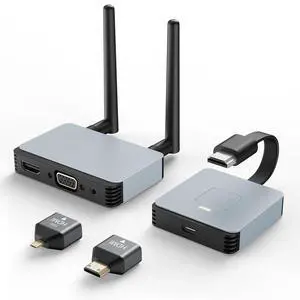Wireless HDMI Transmitter and Receiver - Plug & Play 2.4/5GHz Streaming Video/Audio from Laptop, PC to HDTV/Projector/Monitor Wireless HDMI Transmitter and Receiver - Plug & Play 2.4/5GHz Streaming Video/Audio from Laptop, PC to HDTV/Projector/Monitor