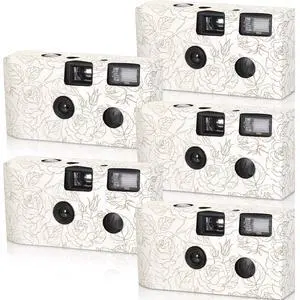 5 Pcs Disposable Camera for Wedding Bulk, Color Film Single Use Camera Bulk with Flash 35 mm One Time for Gathering Wedding Travel Anniversary Honeymoon(Rose) 5 Pcs Disposable Camera for Wedding Bulk, Color Film Single Use Camera Bulk with Flash 35 mm One Time for Gathering Wedding Travel Anniversary Honeymoon(Rose)