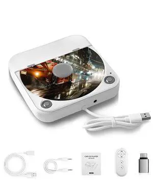 External Car CD Player with USB/AUX Port,Plug and Play,Portable Car CD Player with USB-C Adapter & Extension Cable,Universal CDs Player Compatible with Vehicle,Truck,Laptop,TV,Computer External Car CD Player with USB/AUX Port,Plug and Play,Portable Car CD Player with USB-C Adapter & Extension Cable,Universal CDs Player Compatible with Vehicle,Truck,Laptop,TV,Computer