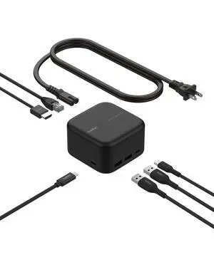 Connect USB-C 6-in-1 Core GaN Dock 130W, Multiport Docking Station w/ 96W PD to Peripherals, USB-C, USB-A, Gigabit Ethernet, & HDMI 4K Ports for Gaming, MacBook Pro, PC Laptops, & Chromebook Connect USB-C 6-in-1 Core GaN Dock 130W, Multiport Docking Station w/ 96W PD to Peripherals, USB-C, USB-A, Gigabit Ethernet, & HDMI 4K Ports for Gaming, MacBook Pro, PC Laptops, & Chromebook