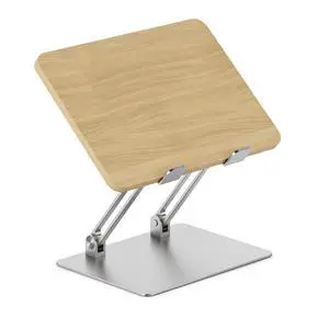 Adjustable Laptop Stand - Portable Wooden Laptop Riser with Customizable Height & Angle - Foldable - Secure Silicon Grips for Home or Office - Woodgrain Adjustable Laptop Stand - Portable Wooden Laptop Riser with Customizable Height & Angle - Foldable - Secure Silicon Grips for Home or Office - Woodgrain