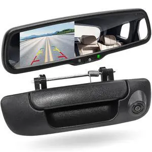 Tailgate Handle Backup Reverse Camera with 4.3 inch Rear View Mirror Monitor Kit for Dodge Ram 1500 2500 3500 2002-2008 Vehicle Safety Auto Reversing Parking Camera Tailgate Handle Backup Reverse Camera with 4.3 inch Rear View Mirror Monitor Kit for Dodge Ram 1500 2500 3500 2002-2008 Vehicle Safety Auto Reversing Parking Camera