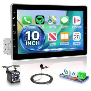 10.1 inch Single Din Radio Wireless CarPlay Android Auto, Detachable Touchscreen Radio Bluetooth Car Stereo, Online Video Playback, FM EQ USB SWC MIC, Backup Camera, Car Audio Receiver 10.1 inch Single Din Radio Wireless CarPlay Android Auto, Detachable Touchscreen Radio Bluetooth Car Stereo, Online Video Playback, FM EQ USB SWC MIC, Backup Camera, Car Audio Receiver