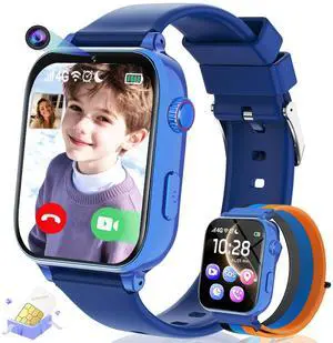 Kids Smart Watch for Boys Girls, 4G Smartwatch Phone for Children with GPS, Call, SOS, Video/Voice Chat, Parental App, Alarm, HD Touchscreen Watches for Kid Gifts Ages 4-12, Bright Blue Kids Smart Watch for Boys Girls, 4G Smartwatch Phone for Children with GPS, Call, SOS, Video/Voice Chat, Parental App, Alarm, HD Touchscreen Watches for Kid Gifts Ages 4-12, Bright Blue