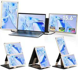 15.6" Laptop Screen Extender, Triple Portable Monitor with FHD 1080P IPS Display, 120% sRGB, 235° Rotation and Plug and Play Setup for 13-17.3" Mac, Windows & ChromeOS Laptops 15.6" Laptop Screen Extender, Triple Portable Monitor with FHD 1080P IPS Display, 120% sRGB, 235° Rotation and Plug and Play Setup for 13-17.3" Mac, Windows & ChromeOS Laptops