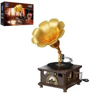 PANTASY Retro Phonograph Building Set, Gramophone Music Box Building Kit, Vintage Music Player Building-Bricks Set, Gramophone Construction Building Blocks Model Set PANTASY Retro Phonograph Building Set, Gramophone Music Box Building Kit, Vintage Music Player Building-Bricks Set, Gramophone Construction Building Blocks Model Set