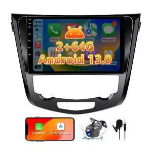 10.1" Android 13 Car Radio Stereo Compatible with Nissan X-Trail Qashqai Rogue 2014-2018, Touchscreen with Wireless CarPlay & Android Auto, WiFi, GPS, FM RDS, Backup Camera, SWC, 2+64G (Auto AC) 10.1" Android 13 Car Radio Stereo Compatible with Nissan X-Trail Qashqai Rogue 2014-2018, Touchscreen with Wireless CarPlay & Android Auto, WiFi, GPS, FM RDS, Backup Camera, SWC, 2+64G (Auto AC)