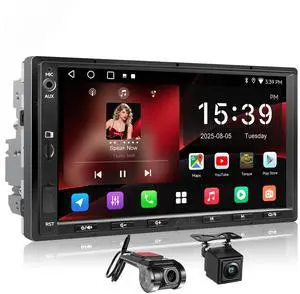 A5L 7" 2+32GB Android Double Din Car Stereo, LRV Backup Camera&1080P DVR Dash Cam, Wireless CarPlay/Android Auto, WiFi/BT/USB, 24B EQ&DSP, FM/SWC, MirrorLink, AI Chat, GPS Tracking A5L 7" 2+32GB Android Double Din Car Stereo, LRV Backup Camera&1080P DVR Dash Cam, Wireless CarPlay/Android Auto, WiFi/BT/USB, 24B EQ&DSP, FM/SWC, MirrorLink, AI Chat, GPS Tracking