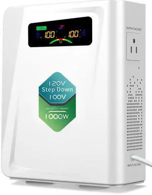 120v to 100v Step Down Transformer 1000W Power Voltage Converters, No Noise, Ten Protection Functions,Using Japan Appliances in US 120v to 100v Step Down Transformer 1000W Power Voltage Converters, No Noise, Ten Protection Functions,Using Japan Appliances in US