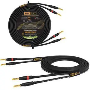 30 Foot WBC-GOLD-LOCAP-SPKR-10 AWG - Low-Capacitance - Low-Inductance - High Purity OFC - Audiophile HiFi Speaker Cable Pair with Eminence Gold Banana Plugs 30 Foot WBC-GOLD-LOCAP-SPKR-10 AWG - Low-Capacitance - Low-Inductance - High Purity OFC - Audiophile HiFi Speaker Cable Pair with Eminence Gold Banana Plugs