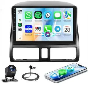 Car Stereo Car Radio for Honda CRV 2002-2006 Wireless Carplay & Android Auto, 9'' IPS Touchscreen Mirror Link YouTube Video Vi-Link Bluetooth FM/RDS DSP SWC Backup Camera Car Stereo Car Radio for Honda CRV 2002-2006 Wireless Carplay & Android Auto, 9'' IPS Touchscreen Mirror Link YouTube Video Vi-Link Bluetooth FM/RDS DSP SWC Backup Camera