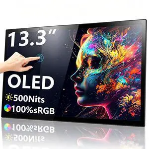 13.3 OLED Portable Monitor Touchscreen, 1080P HDR Travel Screen, 500 Nits, Ultra-Slim External Second Monitor for Laptop Mac PC & Android Phone/Tablet (No Touch for iPhone/iPad/Consoles), with Case 13.3 OLED Portable Monitor Touchscreen, 1080P HDR Travel Screen, 500 Nits, Ultra-Slim External Second Monitor for Laptop Mac PC & Android Phone/Tablet (No Touch for iPhone/iPad/Consoles), with Case