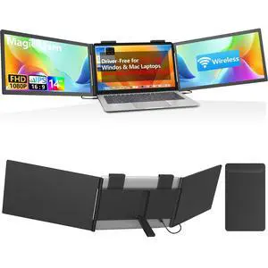 Dual Laptop Screen Extender, One Cable 14" 1080P IPS Wireless & Wired Laptop Screen, Plug & Play, Portable Triple Monitor for 13.3-16.1" Laptops, Support MacBook M1-M3 Series & Windows(No Speakers) Dual Laptop Screen Extender, One Cable 14" 1080P IPS Wireless & Wired Laptop Screen, Plug & Play, Portable Triple Monitor for 13.3-16.1" Laptops, Support MacBook M1-M3 Series & Windows(No Speakers)