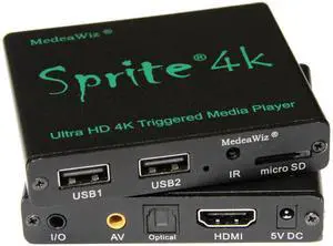 ® DV-S4 Sprite® Looping 4K Media Player Seamless Audio Video Auto Repeater 2160p 60Hz HDMI, NTSC and PAL Outputs Trigger Input and Serial Control ® DV-S4 Sprite® Looping 4K Media Player Seamless Audio Video Auto Repeater 2160p 60Hz HDMI, NTSC and PAL Outputs Trigger Input and Serial Control