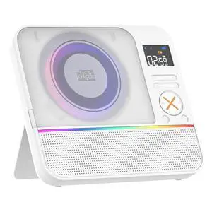 CD Player Portable, HiFi Stereo Portable CD Player with Bluetooth, Desktop Player Bluetooth for Home with Remote Control, RGB Light, Supports USB/AUX/Sleep Timer(White) CD Player Portable, HiFi Stereo Portable CD Player with Bluetooth, Desktop Player Bluetooth for Home with Remote Control, RGB Light, Supports USB/AUX/Sleep Timer(White)