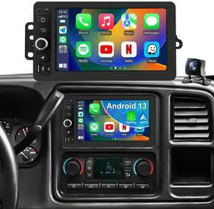 Upgrade Radio For Chevrolet Chevy Silverado 1500 2003-2006, Yukon Tahoe GMC Sierra 1500 2003-2006, Savana 2003-2007, 7"HD Touchscreen Car Stereo Carplay Android Auto Fast Charging Camera 5GWifi GPS FM Upgrade Radio For Chevrolet Chevy Silverado 1500 2003-2006, Yukon Tahoe GMC Sierra 1500 2003-2006, Savana 2003-2007, 7"HD Touchscreen Car Stereo Carplay Android Auto Fast Charging Camera 5GWifi GPS FM